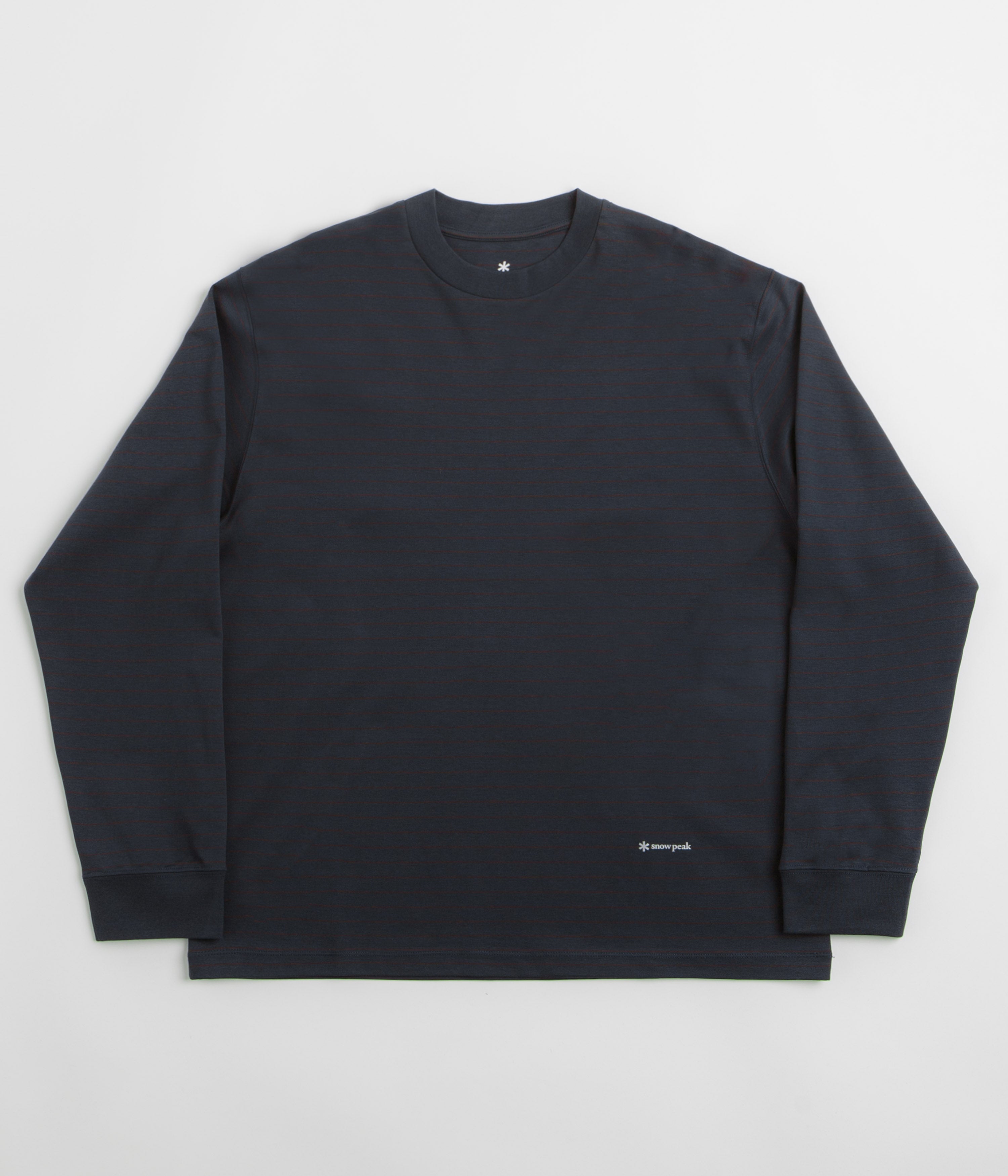 トップス Border button fly long sleeve T-shirt Snow Peak Border Long Sleeve T-Shirt - White / Blue | Flatspot