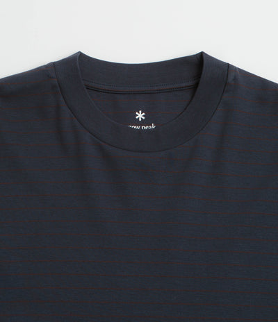 Snow Peak Organic Cotton Mercerized Long Sleeve T-Shirt in Blue Border