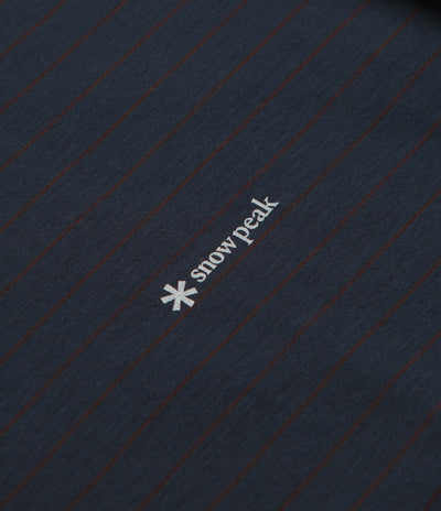 Snow Peak Organic Cotton Mercerized Long Sleeve T-Shirt in Blue Border