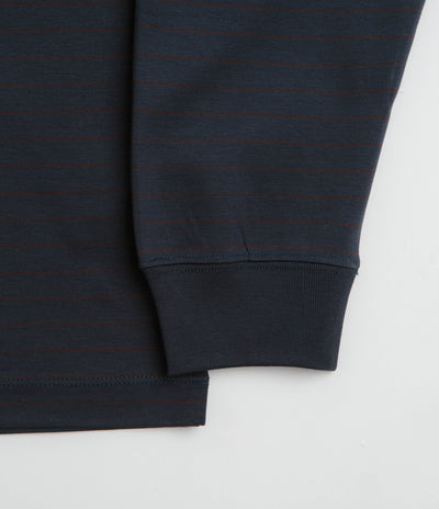 Snow Peak Organic Cotton Mercerized Long Sleeve T-Shirt in Blue Border
