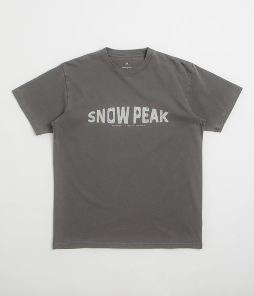 Snow Peak Oval Logo T-Shirt - Charcoal