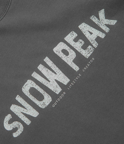 Snow Peak Oval Logo T-Shirt - Charcoal