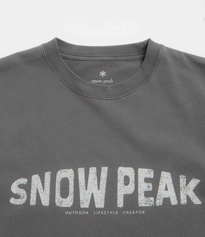 Snow Peak Oval Logo T-Shirt - Charcoal
