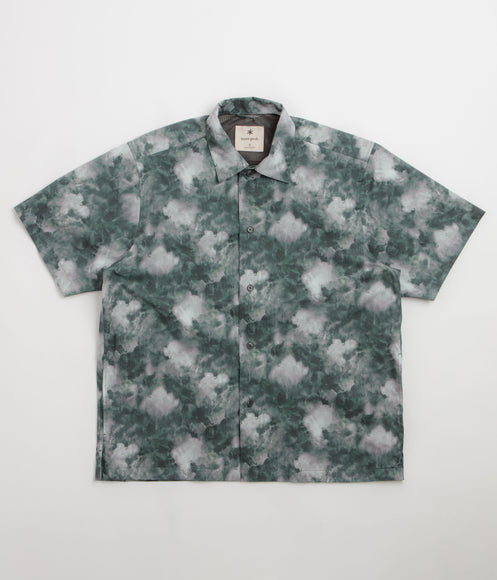 Snow Peak Patterned Mori Short Sleeve Shirt - Green