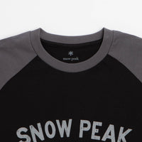 Snow Peak Raglan Long Sleeve T-Shirt - Black thumbnail