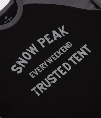 Snow Peak Raglan Long Sleeve T-Shirt - Black