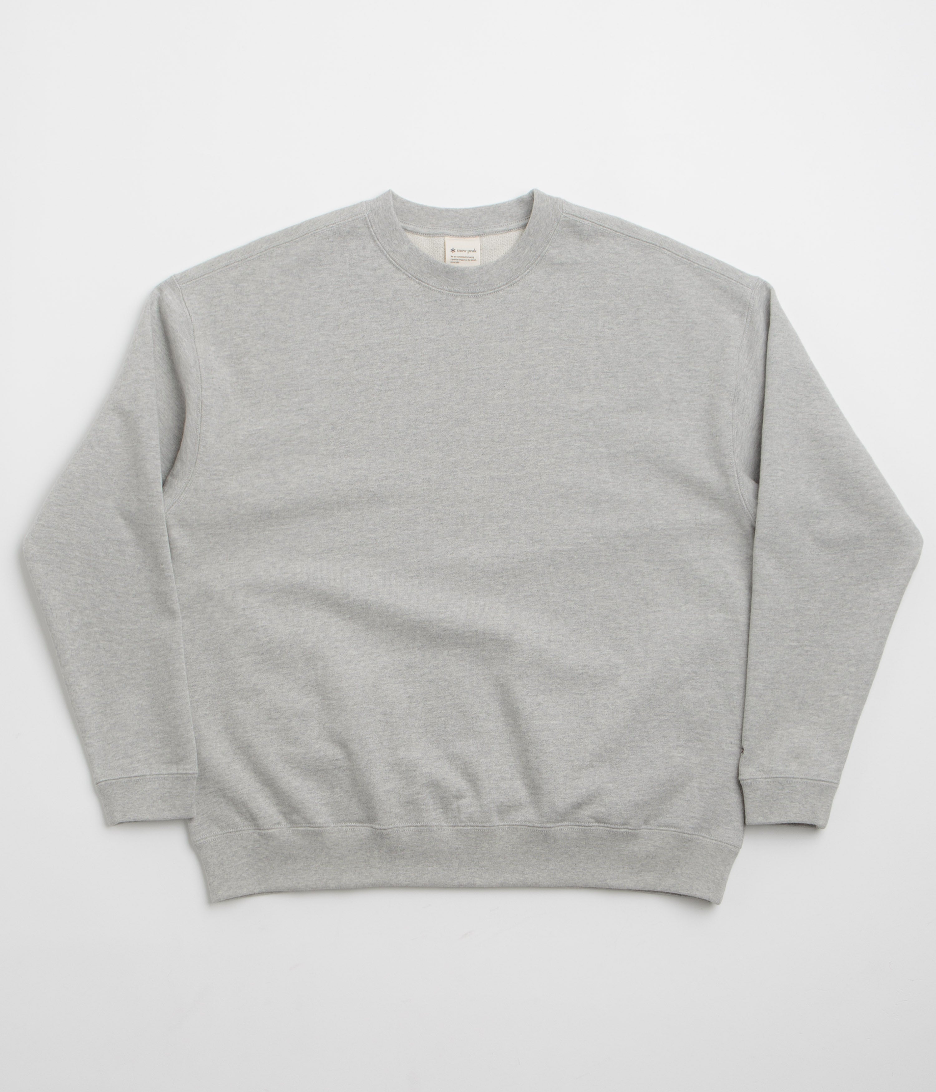 Snow Peak Recycled Cotton Crewneck Sweatshirt in Mid Grey