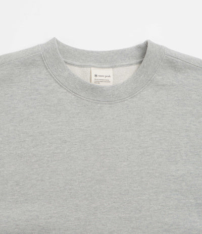 Snow Peak Recycled Cotton Crewneck Sweatshirt in Mid Grey