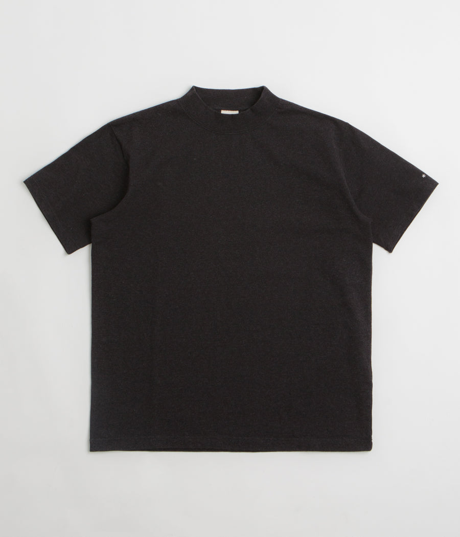 Snow Peak Recycled Cotton Heavy Mockneck T-Shirt in Black