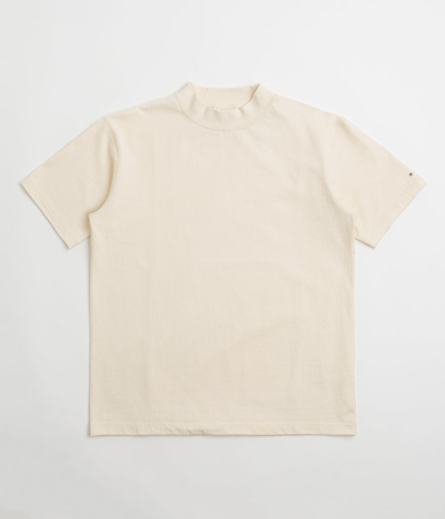 Snow Peak Recycled Cotton Heavy Mockneck T-Shirt in Ecru
