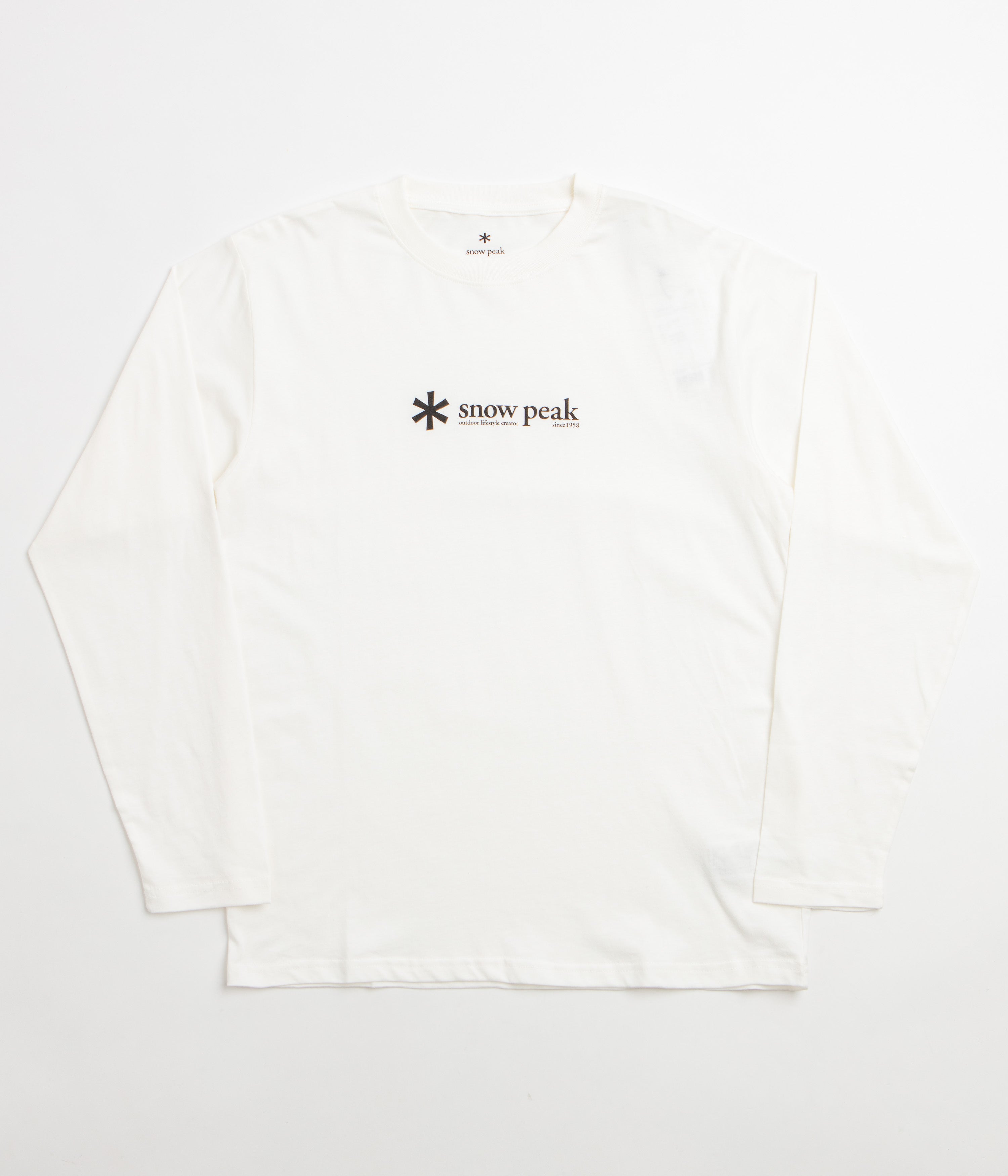 Snow Peak Soft Cotton Logo Long Sleeve T-Shirt - Off White