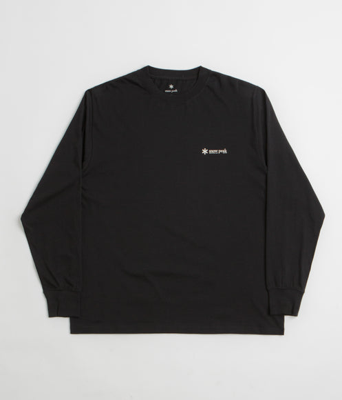 Snow Peak Soft Cotton Relaxed Logo Long Sleeve T-Shirt - Black