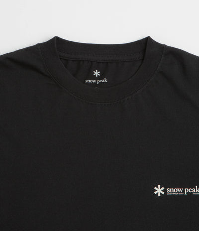 Snow Peak Soft Cotton Relaxed Logo Long Sleeve T-Shirt in Black