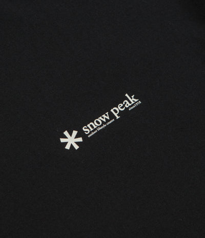 Snow Peak Soft Cotton Relaxed Logo Long Sleeve T-Shirt in Black