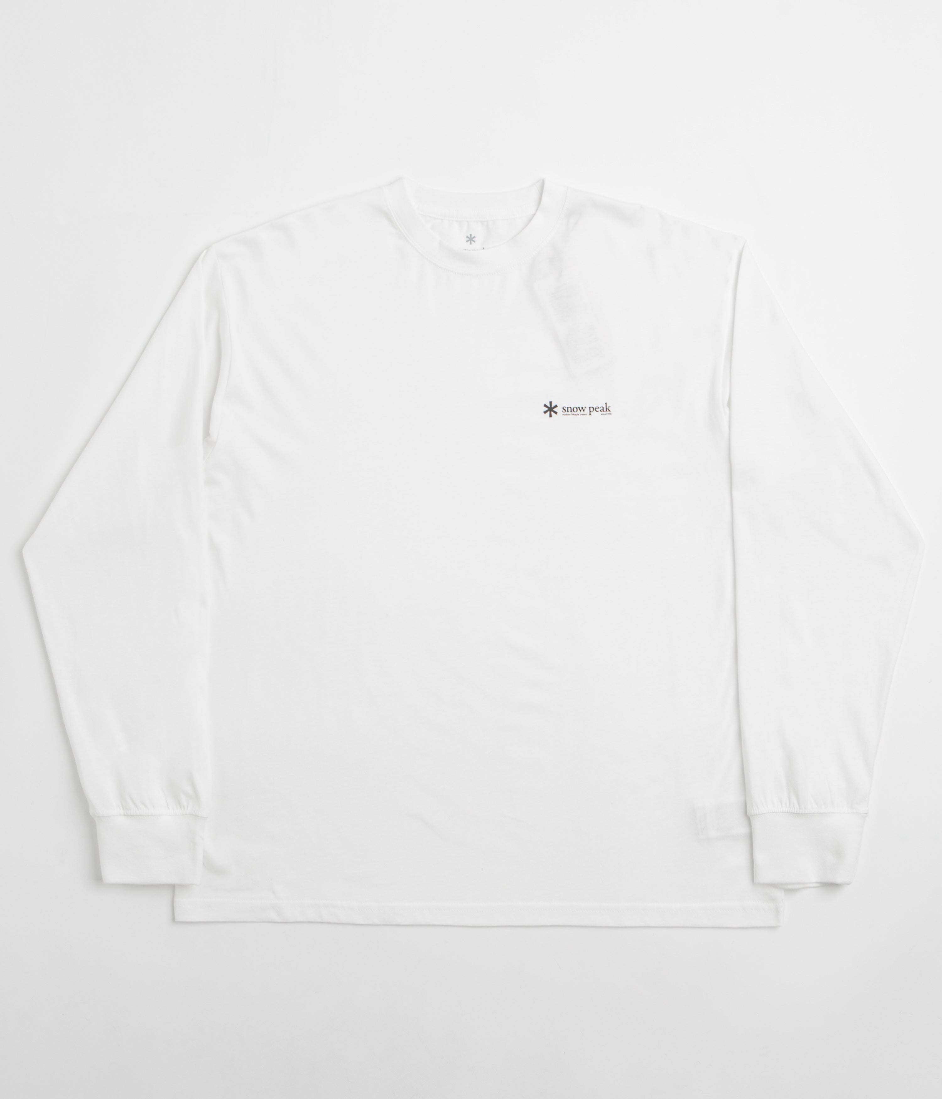 Snow Peak Soft Cotton Relaxed Logo Long Sleeve T-Shirt in Off White
