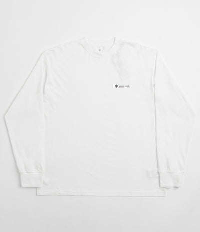 Snow Peak Soft Cotton Relaxed Logo Long Sleeve T-Shirt in Off White