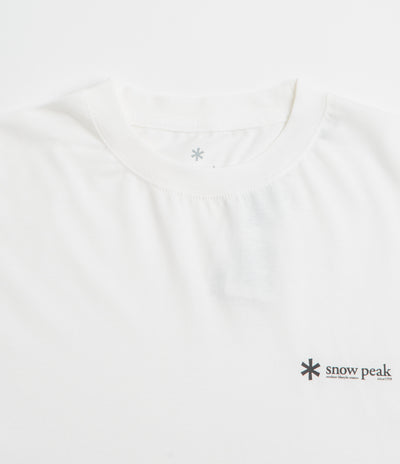 Snow Peak Soft Cotton Relaxed Logo Long Sleeve T-Shirt in Off White