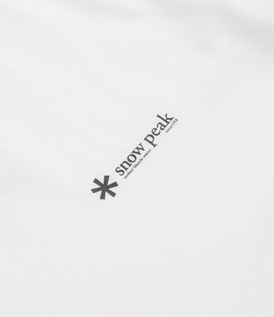 Snow Peak Soft Cotton Relaxed Logo Long Sleeve T-Shirt in Off White