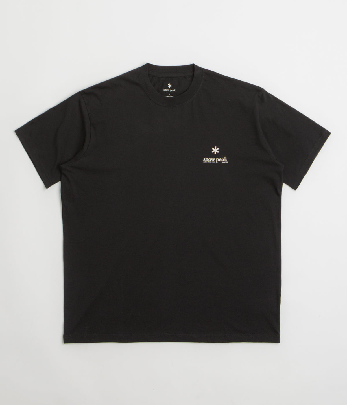 Snow Peak Soft Cotton Relaxed Logo T-Shirt in Black