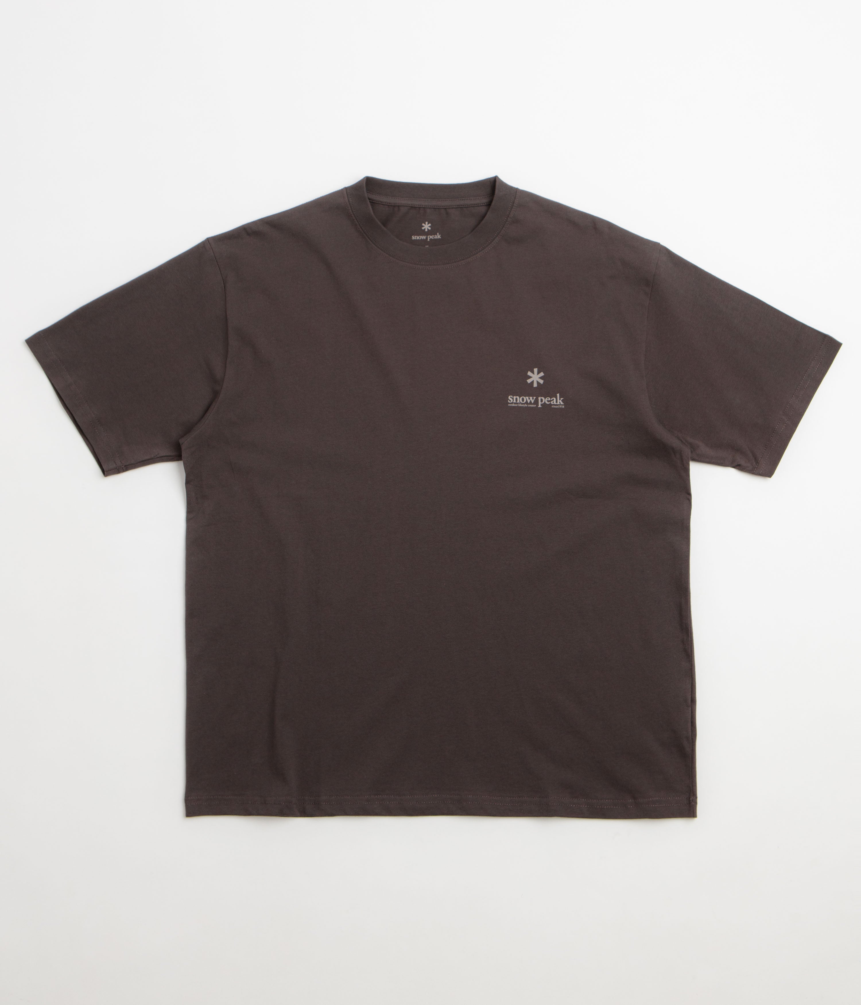 Snow Peak Soft Cotton Relaxed Logo T-Shirt in Brown