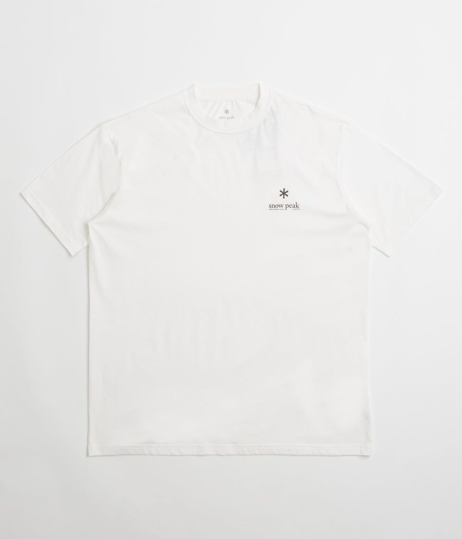 Snow Peak Soft Cotton Relaxed Logo T-Shirt in Off White