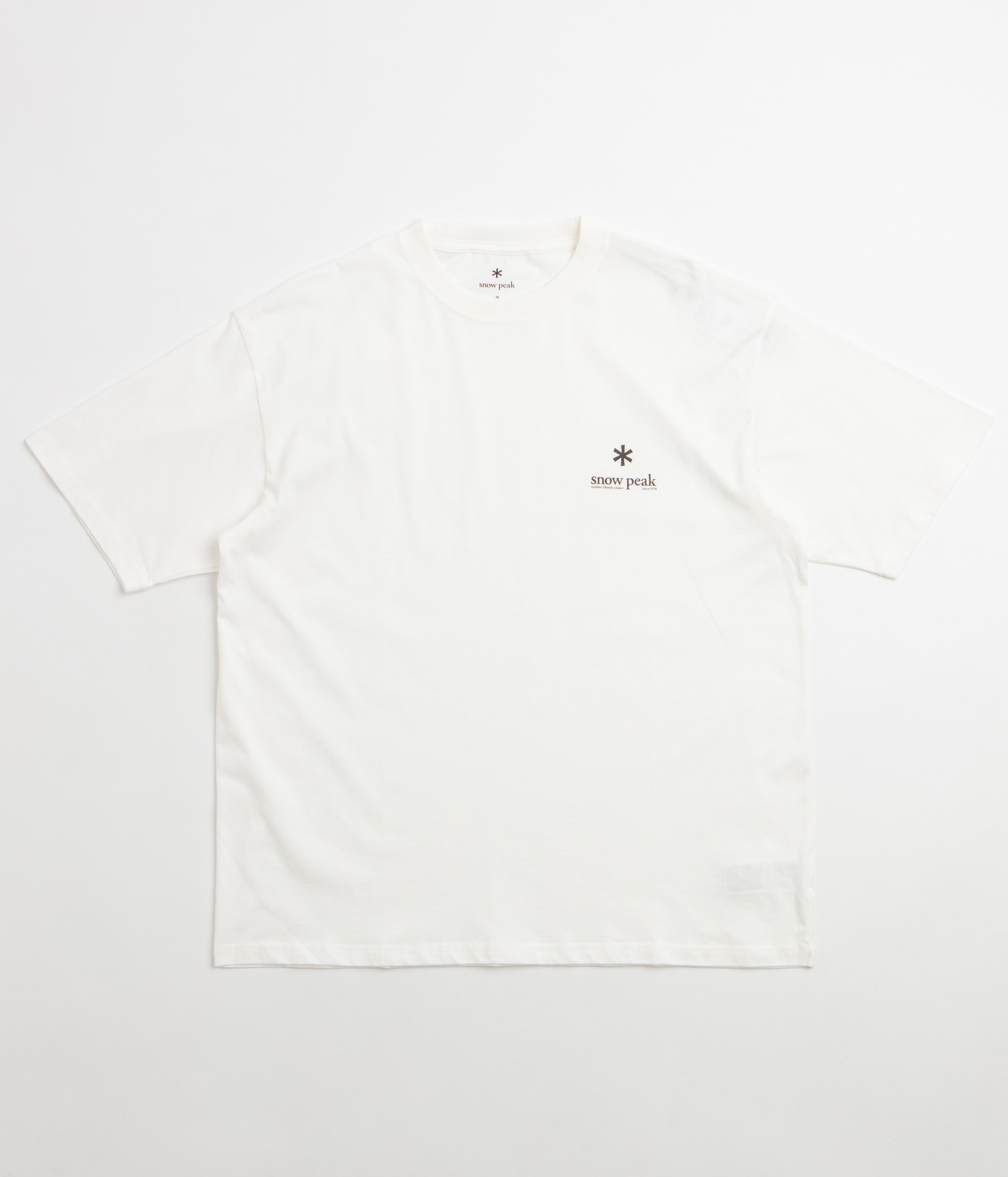 Snow Peak Soft Cotton Relaxed Logo T-Shirt - Off White / Black