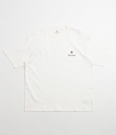 Snow Peak Soft Cotton Relaxed Logo T-Shirt - Off White / Black