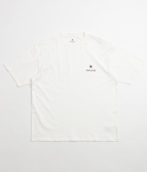 Snow Peak Soft Cotton Relaxed Logo T-Shirt - Off White / Black