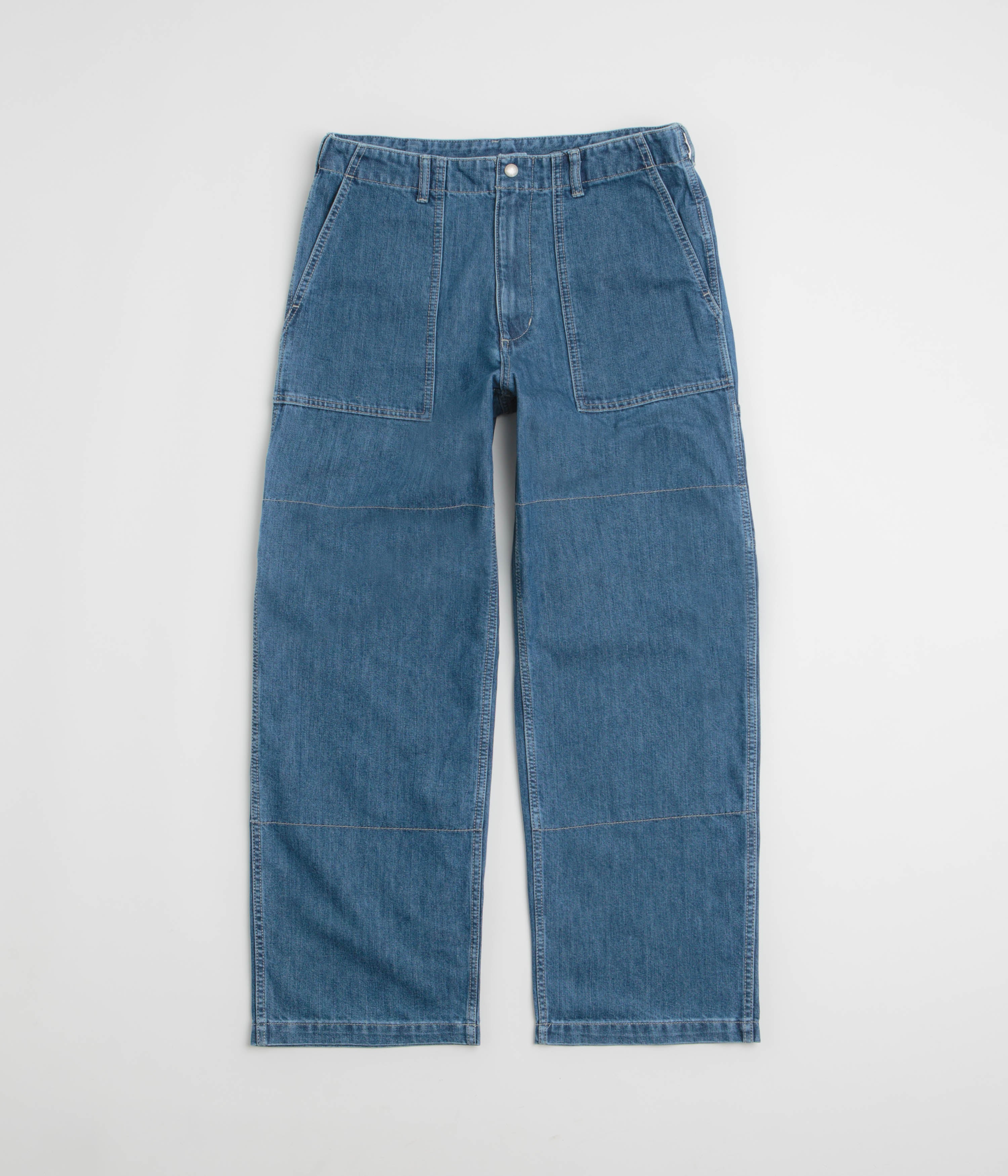Snow Peak Takibi Denim Pants in Light Blue
