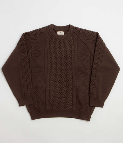 Snow Peak Technical Alan Knit Crewneck Sweatshirt - Brown