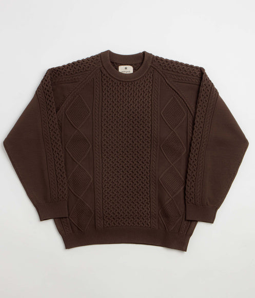 Snow Peak Technical Alan Knit Crewneck Sweatshirt - Brown