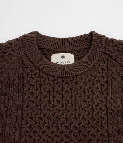 Snow Peak Technical Alan Knit Crewneck Sweatshirt - Brown
