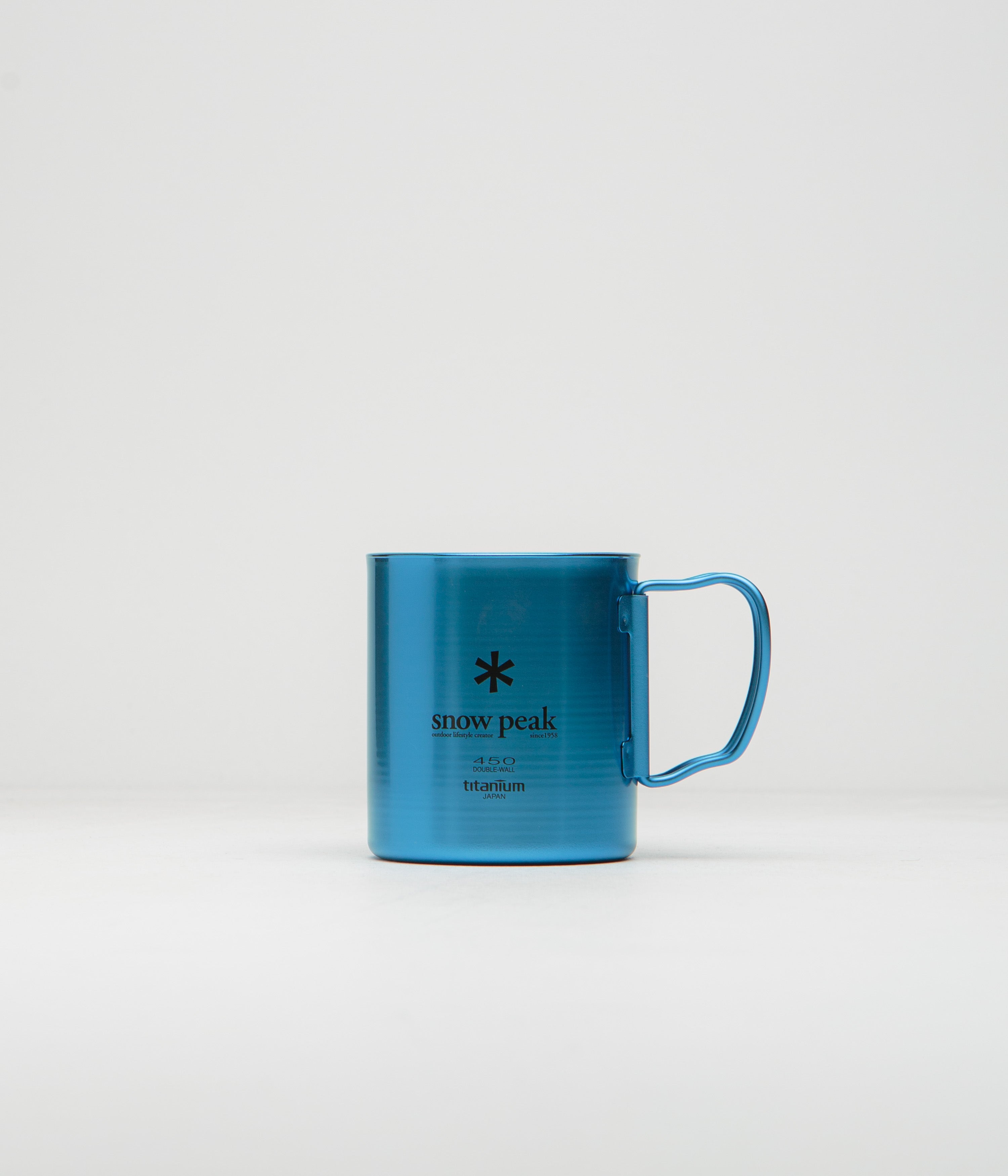 Snow Peak Titanium Double Wall 450ml Mug in Anodized Blue