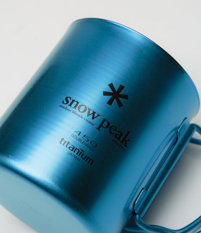 Snow Peak Titanium Double Wall 450ml Mug in Anodized Blue