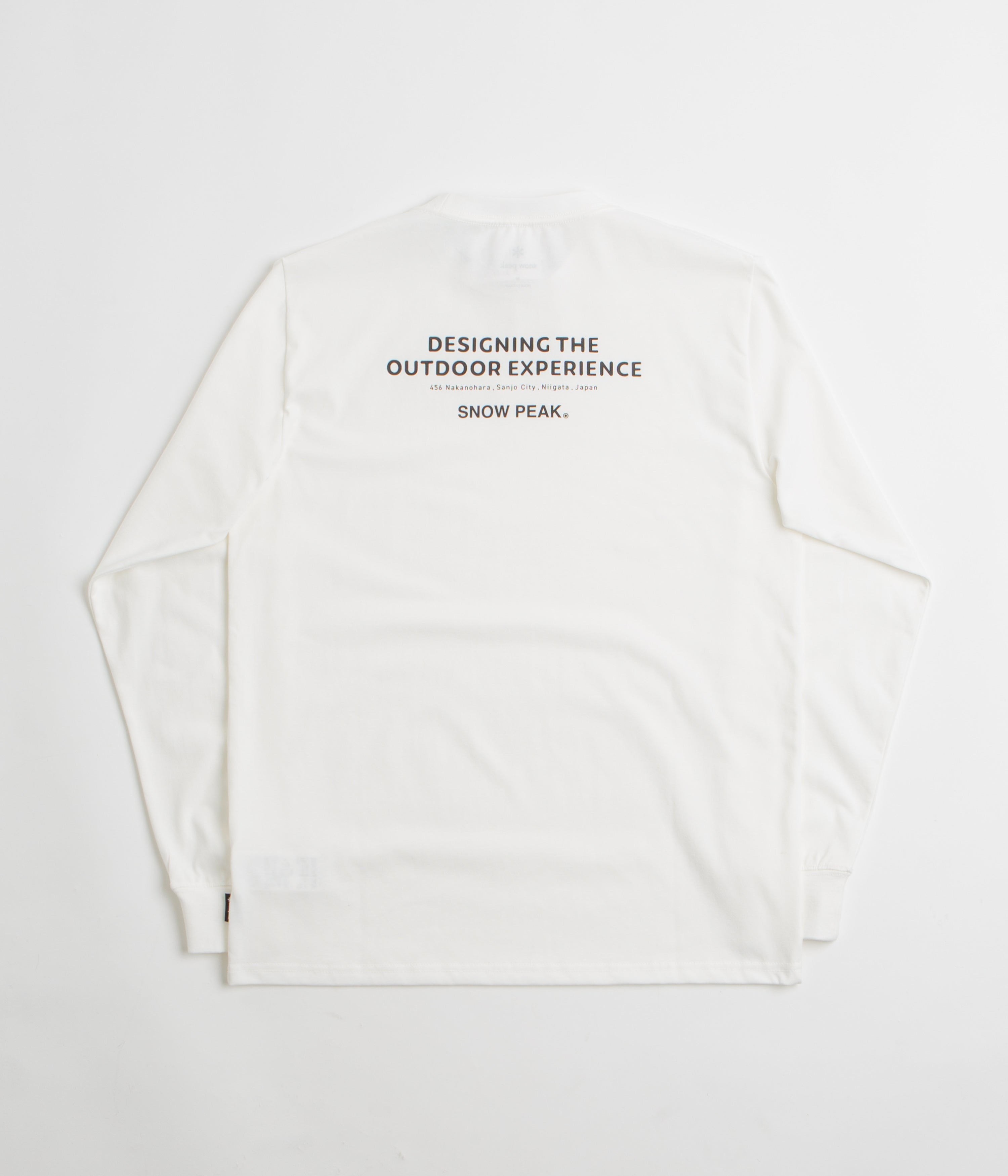 Snow Peak Typography Long Sleeve T-Shirt in Off White