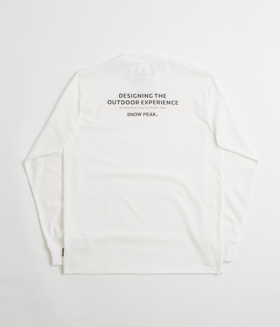 Snow Peak Typography Long Sleeve T-Shirt in Off White