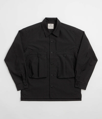 Snow Peak Wool Reflective Grid Shirt - Black