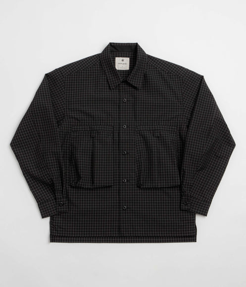 Snow Peak Wool Reflective Grid Shirt - Black