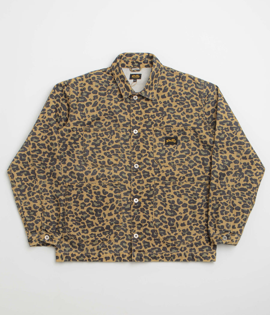 Stan Ray Coverall Jacket in Washed Leopard Camo Duck