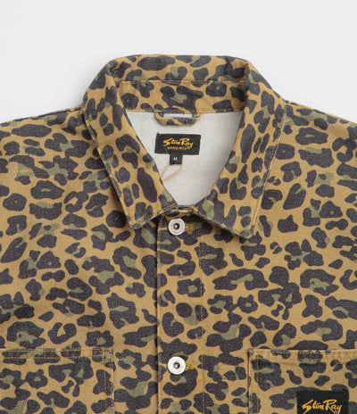 Stan Ray Coverall Jacket in Washed Leopard Camo Duck