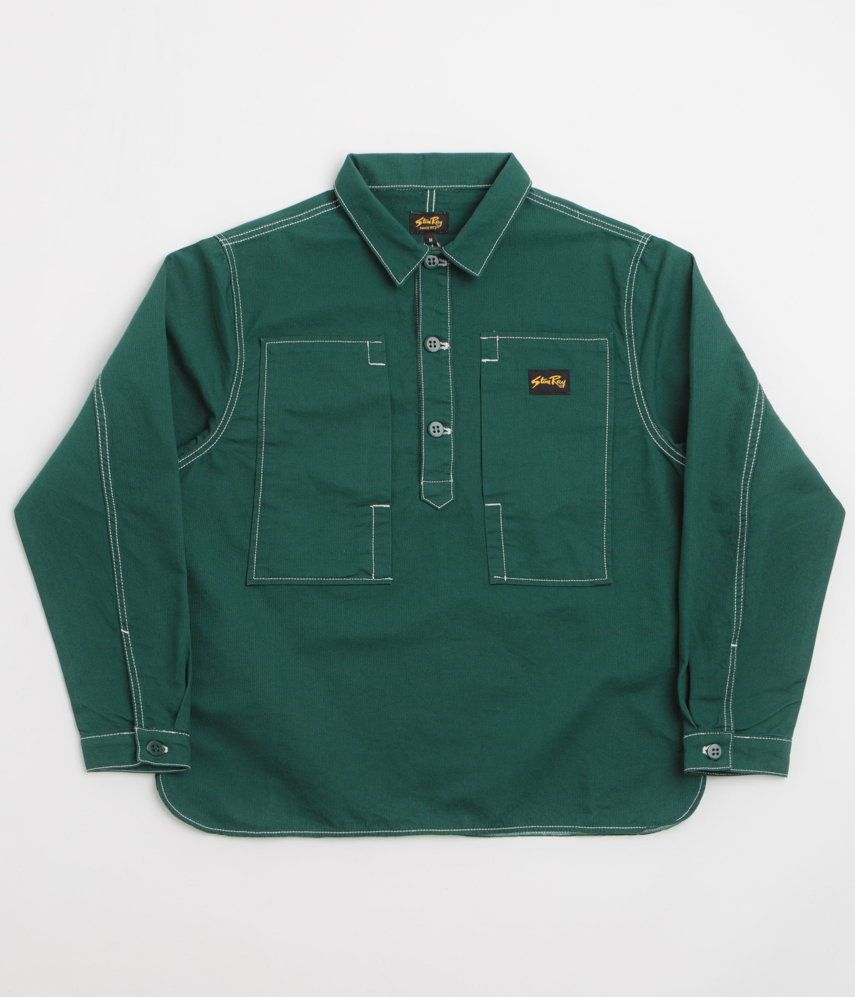 Stan Ray Painters Pop Over Shirt in Botanical Green Bedford