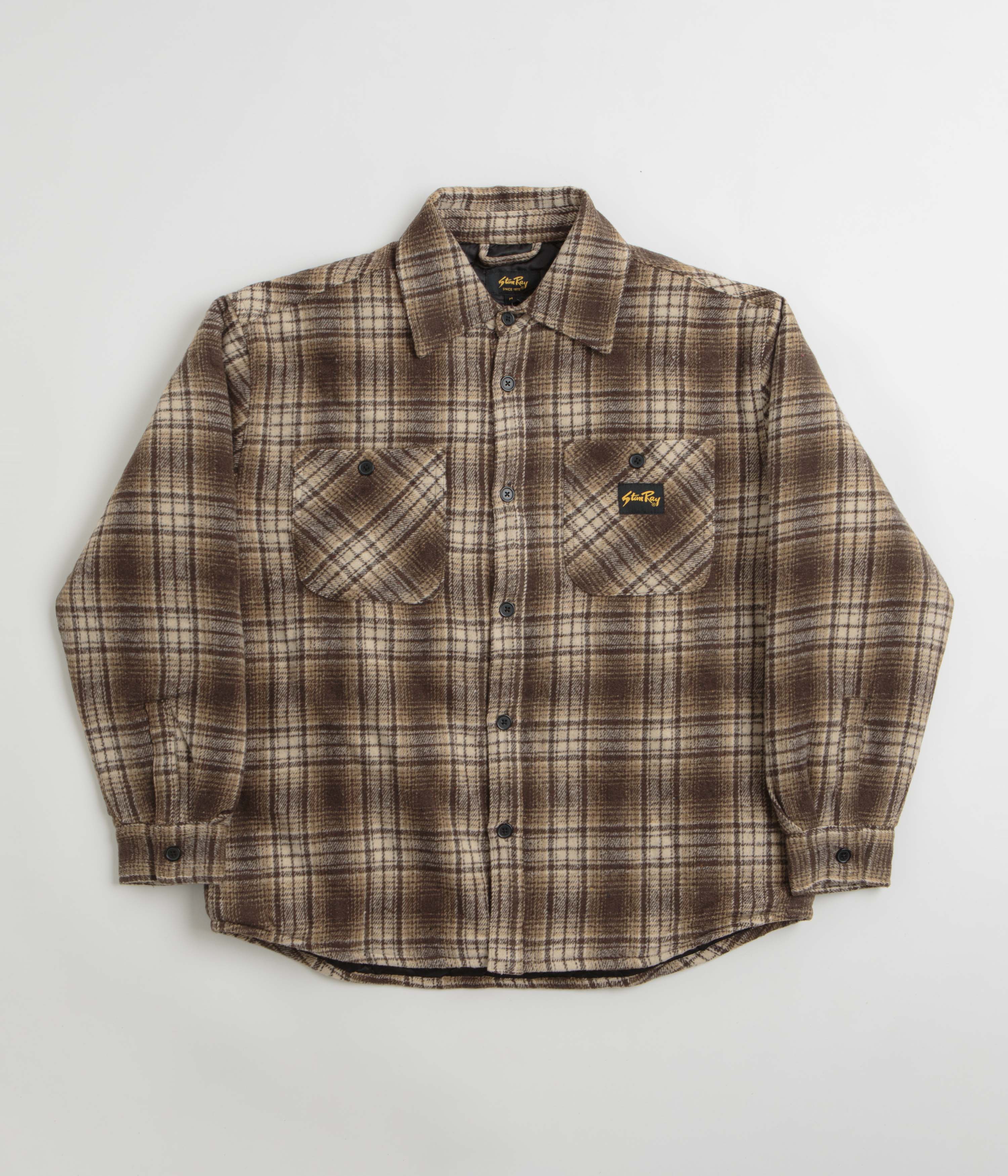 Stan Ray Quilted Plaid Overshirt in Brown