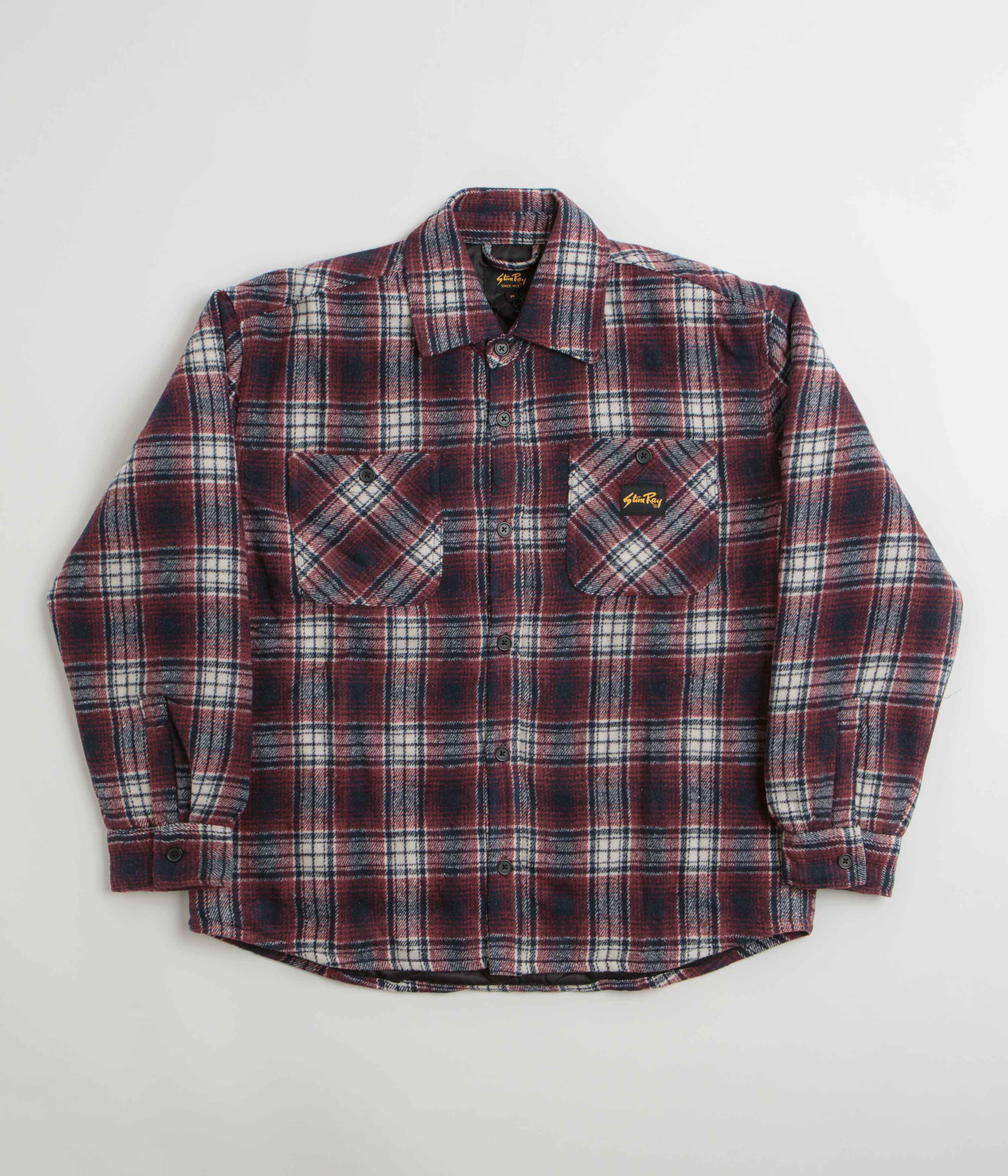 Stan Ray Quilted Plaid Overshirt in Red