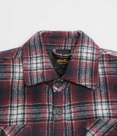 Stan Ray Quilted Plaid Overshirt in Red