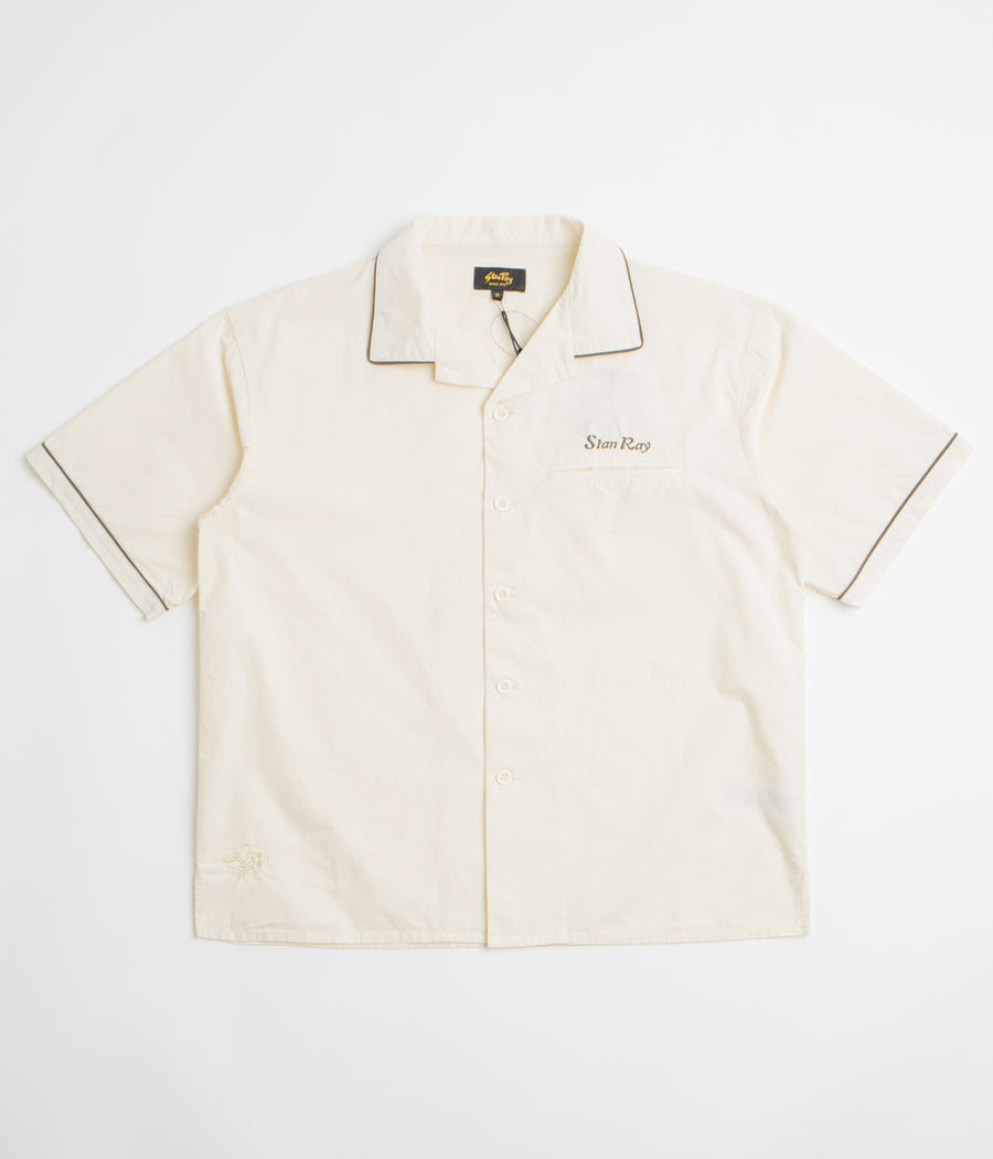 Stan Ray Short Sleeve Bowling Shirt in Natural and Matt Black