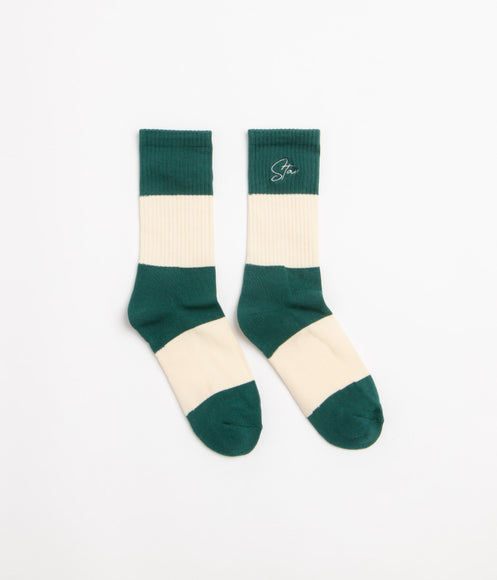 Stan Ray Wide Stripe Socks - Natural / Pineneedle