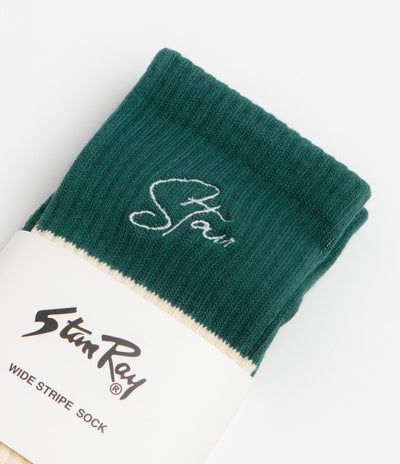 Stan Ray Wide Stripe Socks - Natural / Pineneedle