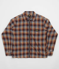 Stan Ray Zip Shirt in Brown and Blue Plaid