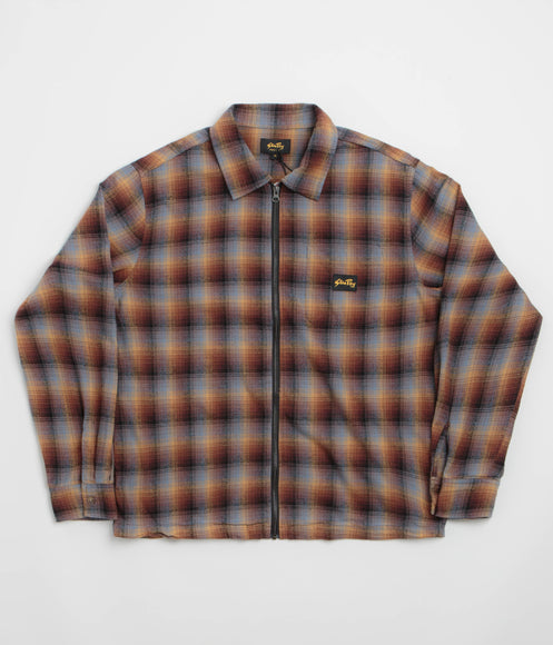 Stan Ray Zip Shirt - Brown / Blue Plaid