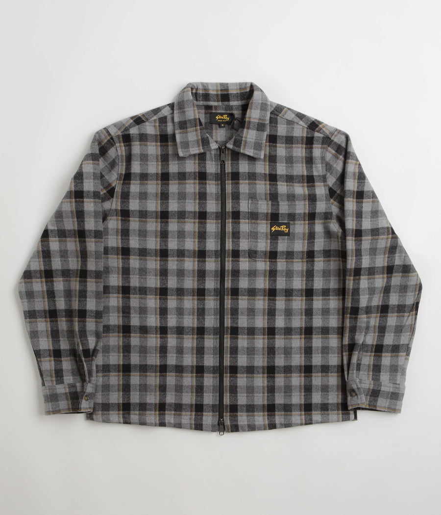 Stan Ray Zip Shirt in Charcoal Plaid